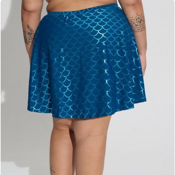 New! Set! Torrid 3 Mermaid Swim Bathing Suit Top Bottom Pockets Skirt Shorts 3X - Picture 7 of 7